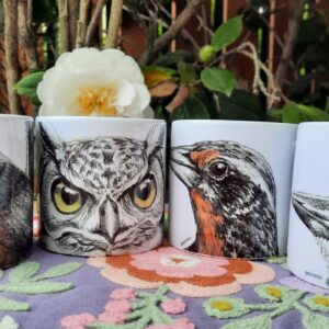 Tazas con diseño de aves